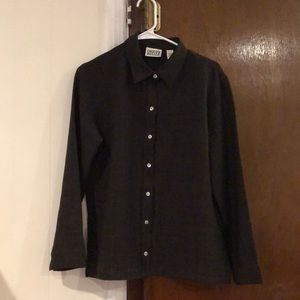 Dark Gray Chico’s Design Blouse Size 1.